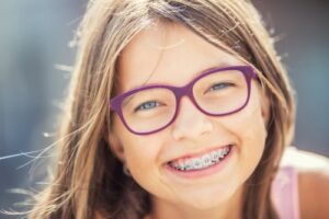 little girl with braces
