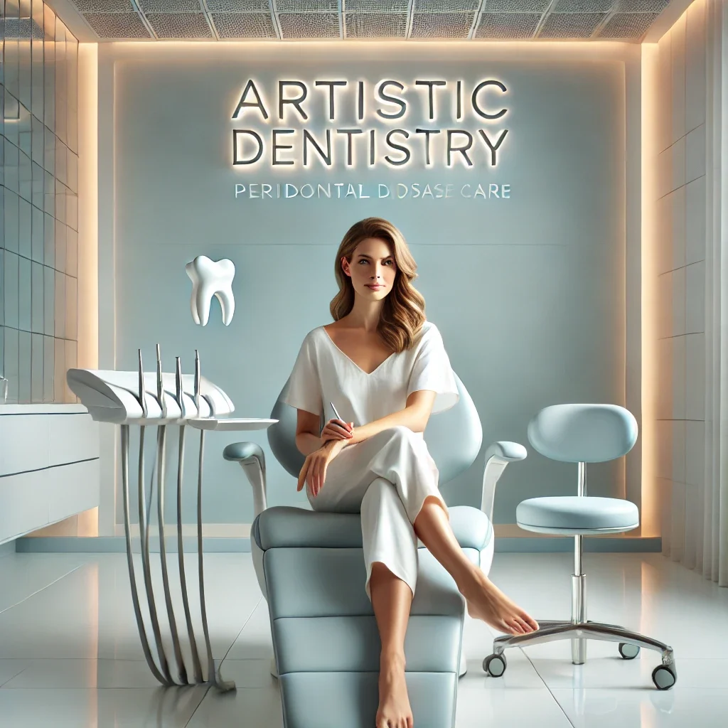 a women sitting at Artistic Dentistry Periodontal disease