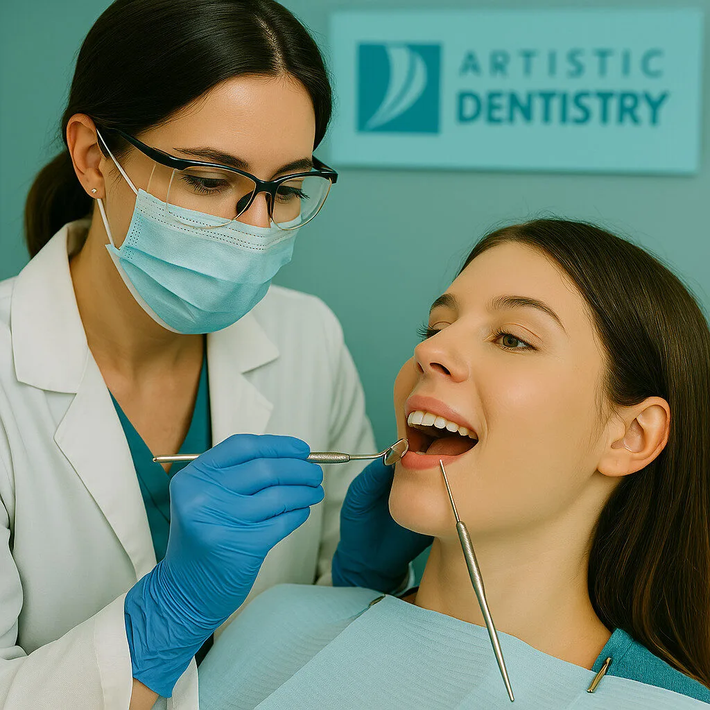 a women in a dental chair being examined for Preventive dentistry