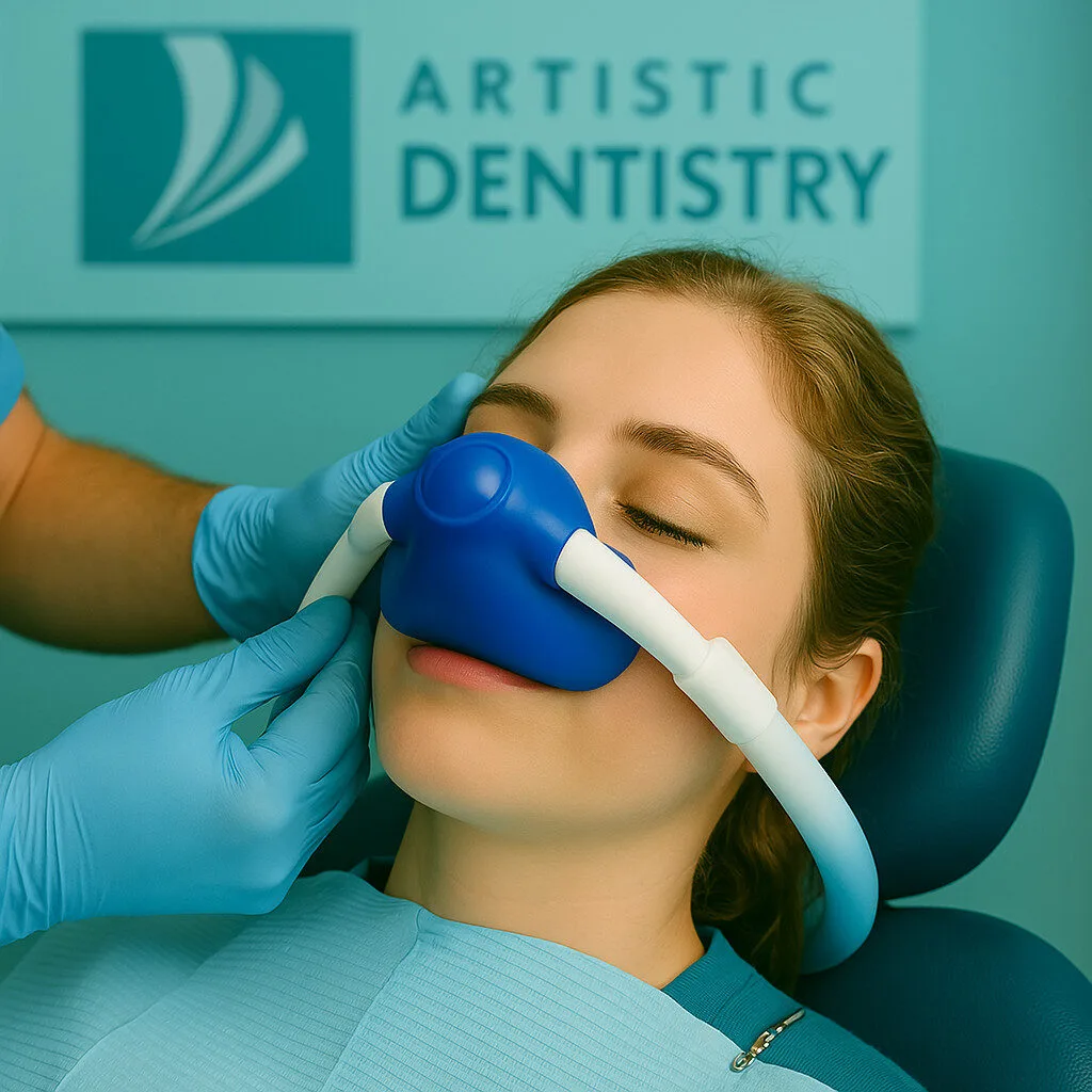 patient using Sedation dentistry to relax prior to a procedure