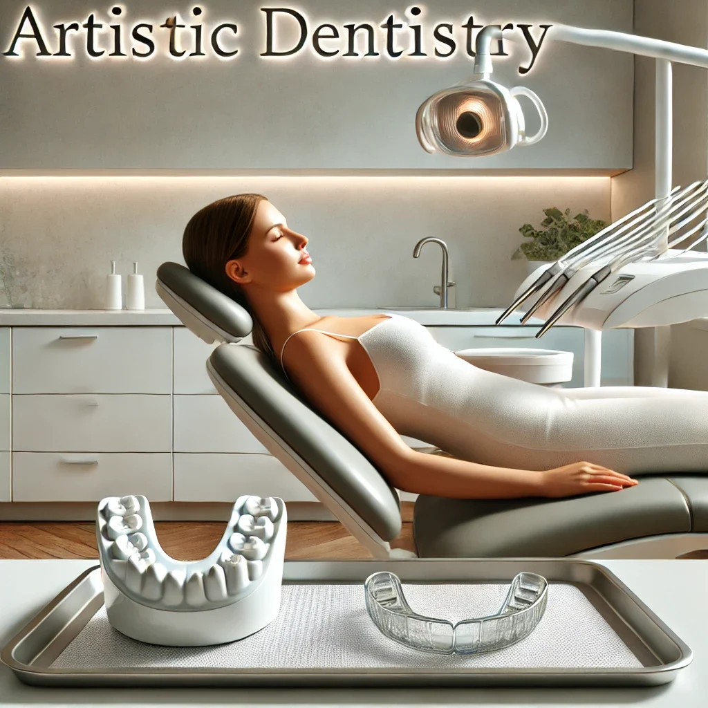 a women sitting in the artistic dentistry denal chair explaining her sleep apnea